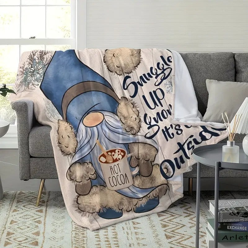 Cozy Winter-Themed Fleece Blanket