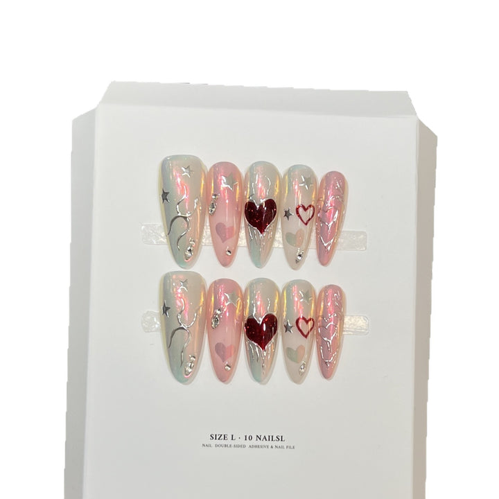 Elegant Decorative Stiletto Press-On Nail Art Set Kalsten