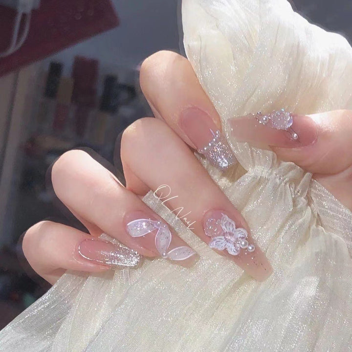 Artistic Floral-Design Press-On Nail Set Kalsten