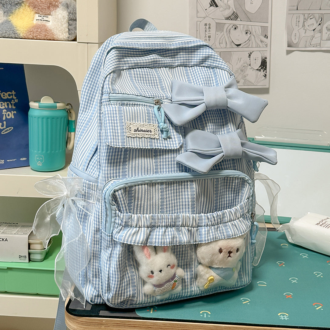Decorative Bow-Embellished School Backpack Kalsten