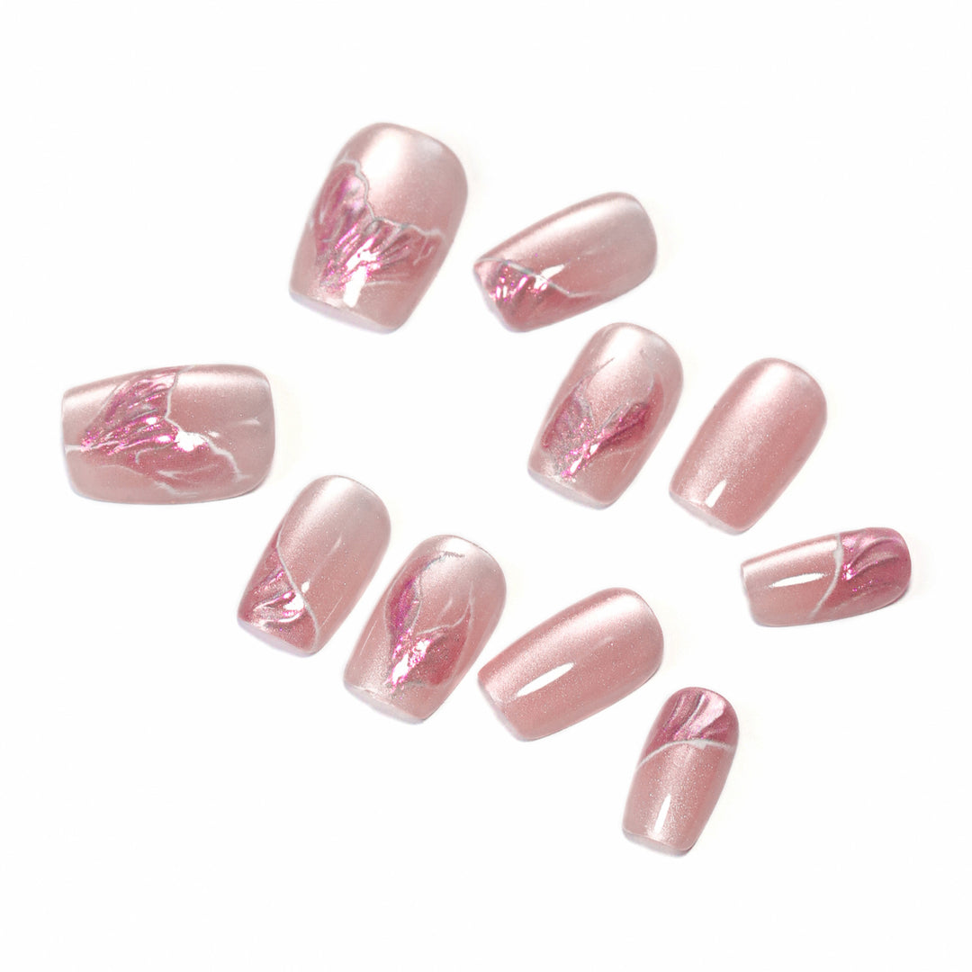 Artistic Artificial Nails with Elegant Floral Pattern Kalsten