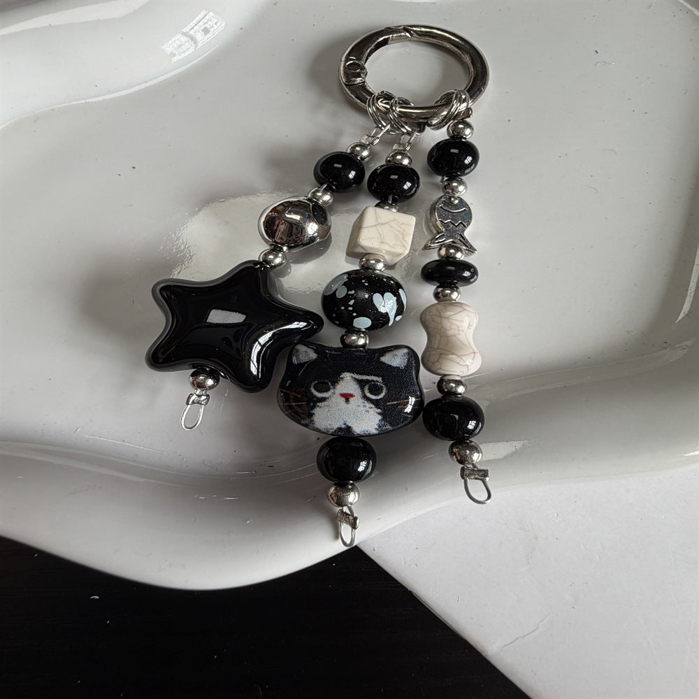 Decorative Cat-Themed Charm Keychain Kalsten