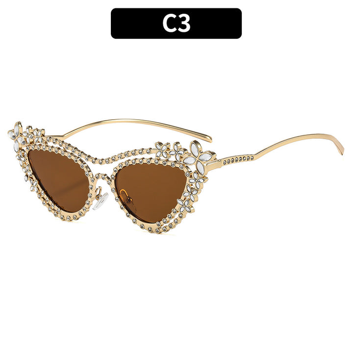 Floral-Embellished Cat-Eye Sunglasses