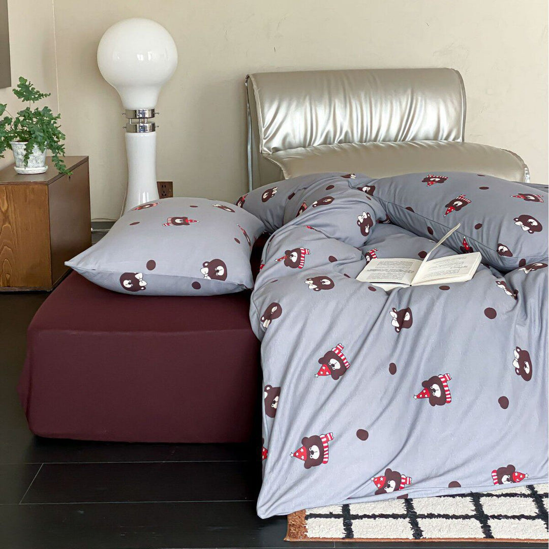 Cotton jersey bedding set with cute dog motif and fine cotton touch