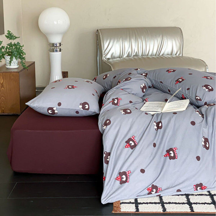 Cotton jersey bedding set with cute dog motif and fine cotton touch