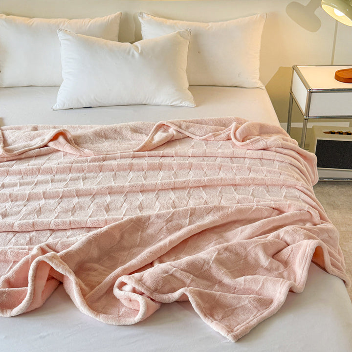 Textured Soft Fleece Throw Blanket