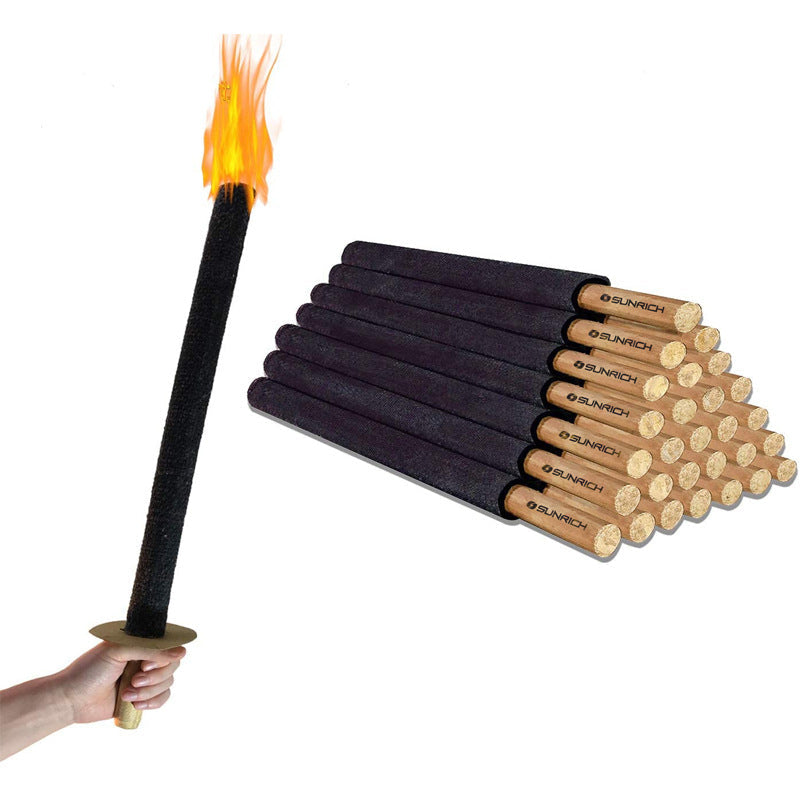 long-burning hand torch sticks with wooden handle foam-coated shaft for events and photography Kalsten