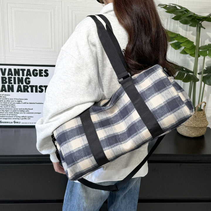Stylish Checkered Gym Duffle Bag Kalsten