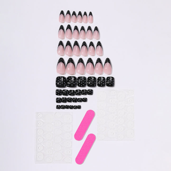 Acrylic nail set with creative tips and elegant embellishments Kalsten