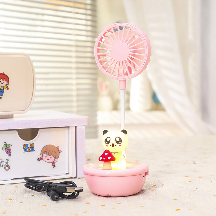Women Portable Hand Fan with LED Panda Design Kalsten