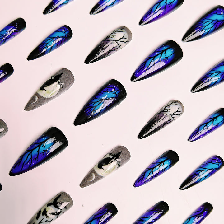 Creative Art Nails in Mystical Night Design Kalsten