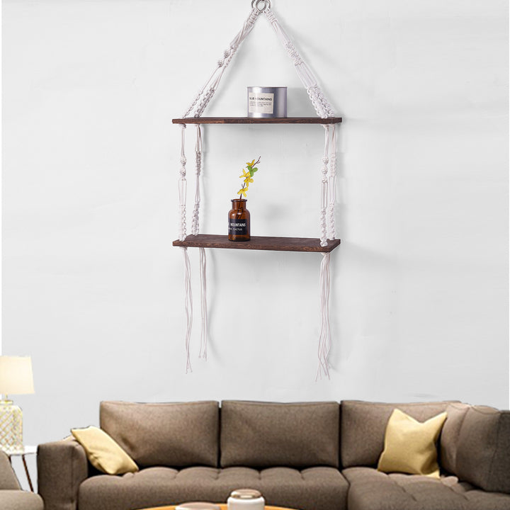 Macramé Floating Shelf Organizer