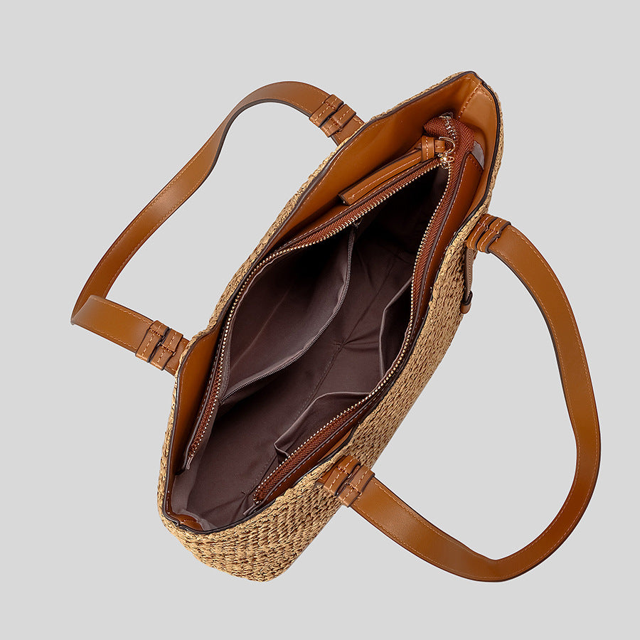 Natural Straw Beach Tote