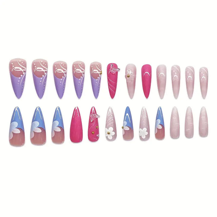 Artistic 3D Shell-Inspired Press-On Nail Art Kalsten