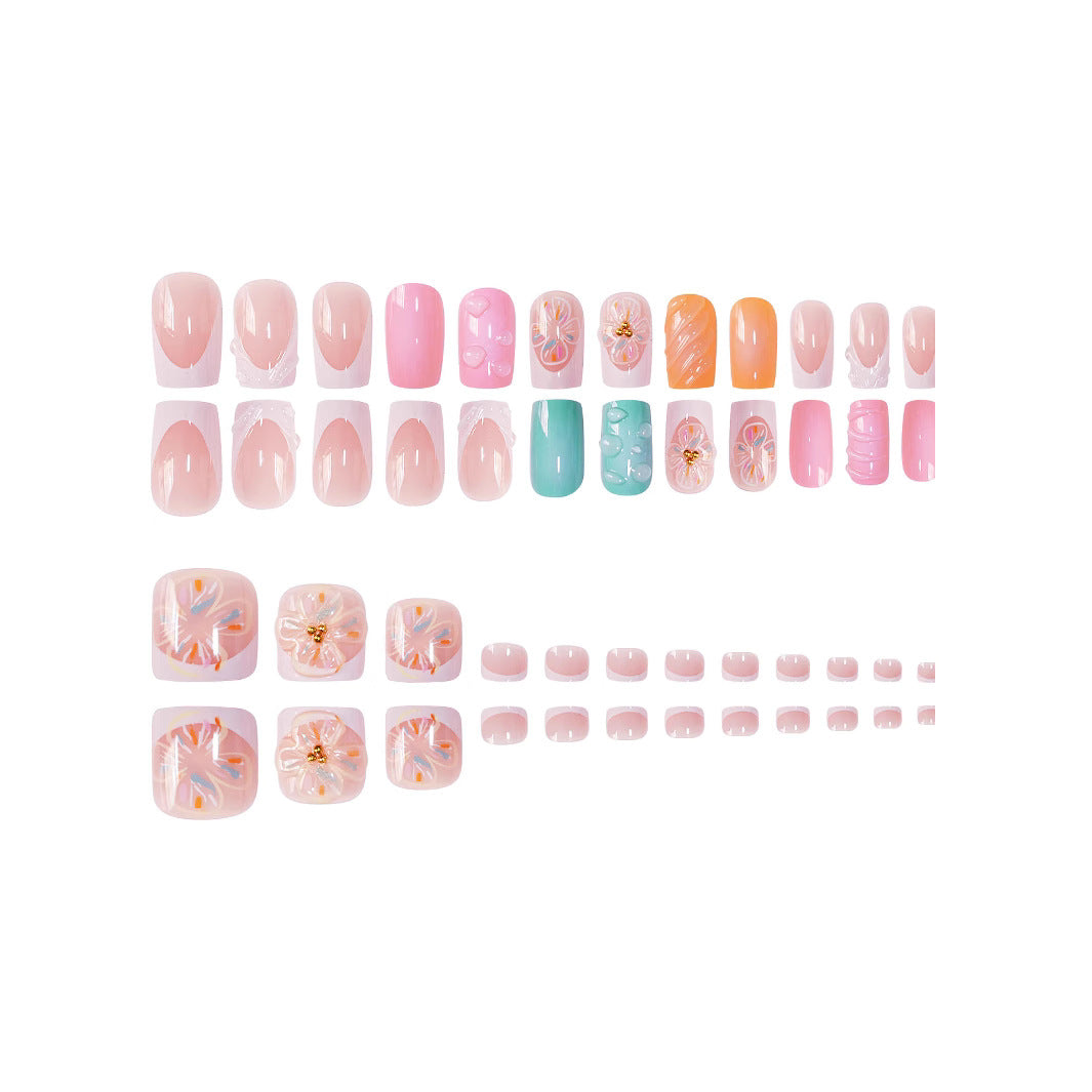 3D Floral Decorative Press-On Nails Set Kalsten