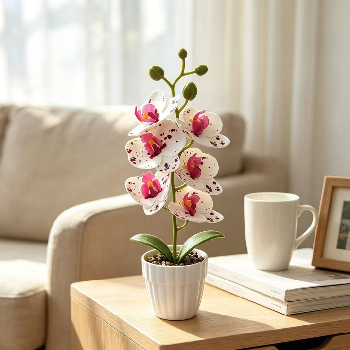 Lifelike Artificial Orchid Arrangement for Home Decor