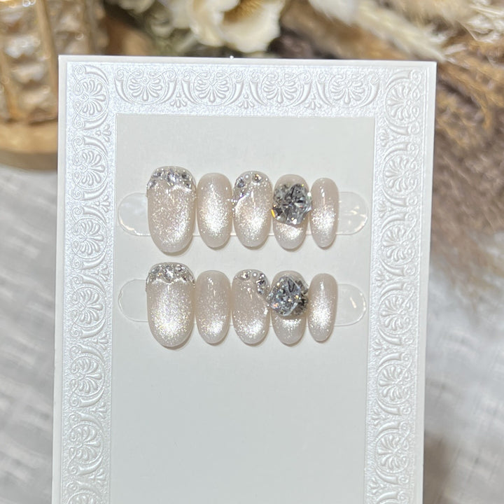 Luxury Gemstone Embellished Press-On Nail Art Kalsten