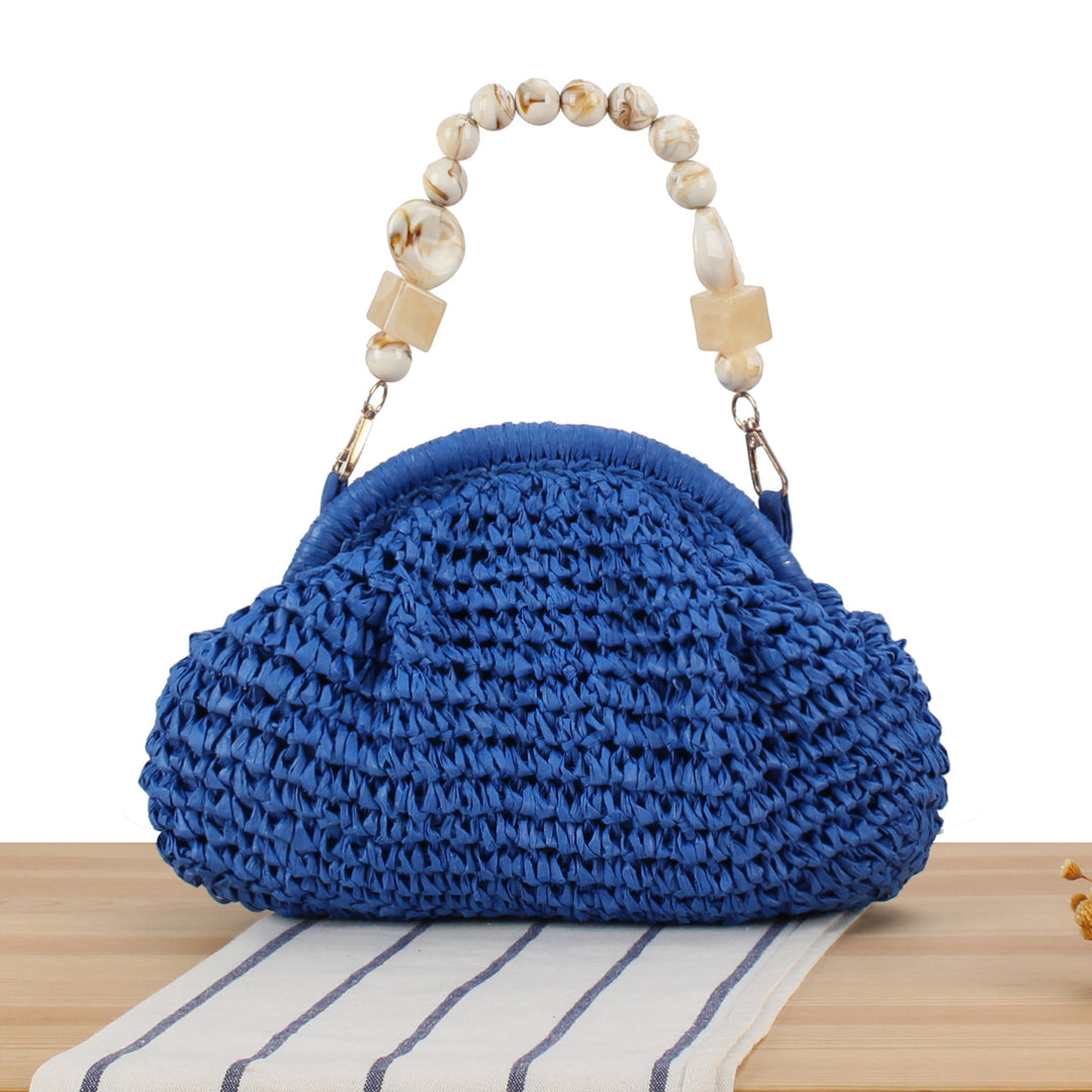 Stylish handbag with colorful bead handle Kalsten