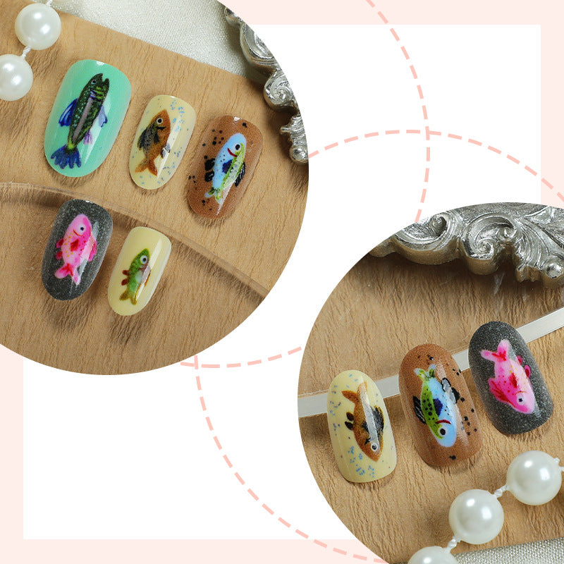 Creative Press-On Nail Art Set with Unique Insect Designs kalsten