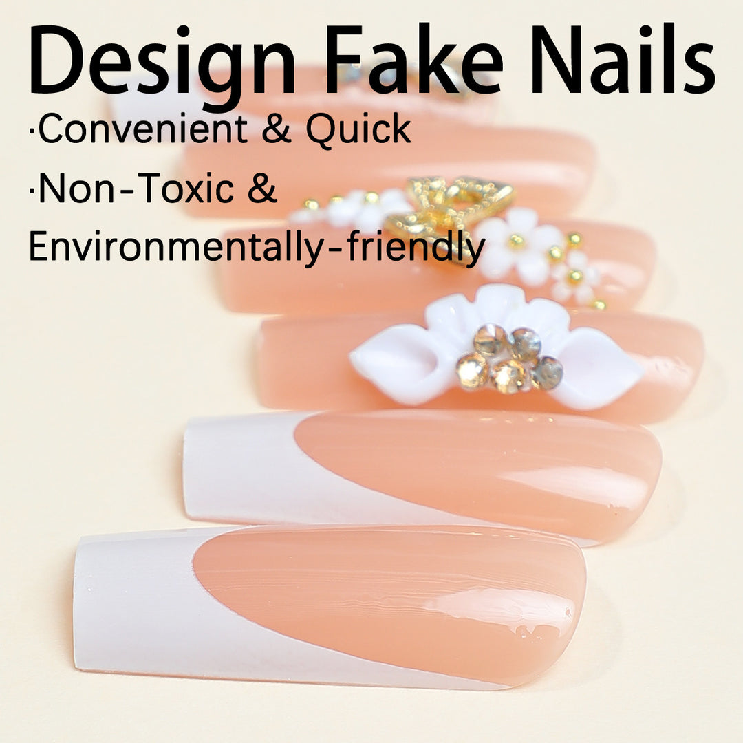 Nail art set with stylish floral and glitter accents Kalsten