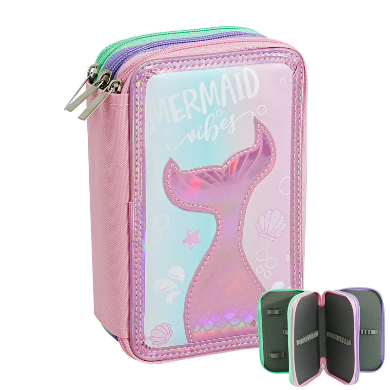 Dinosaur-Themed Dual-Zipper Pencil Case kalsten