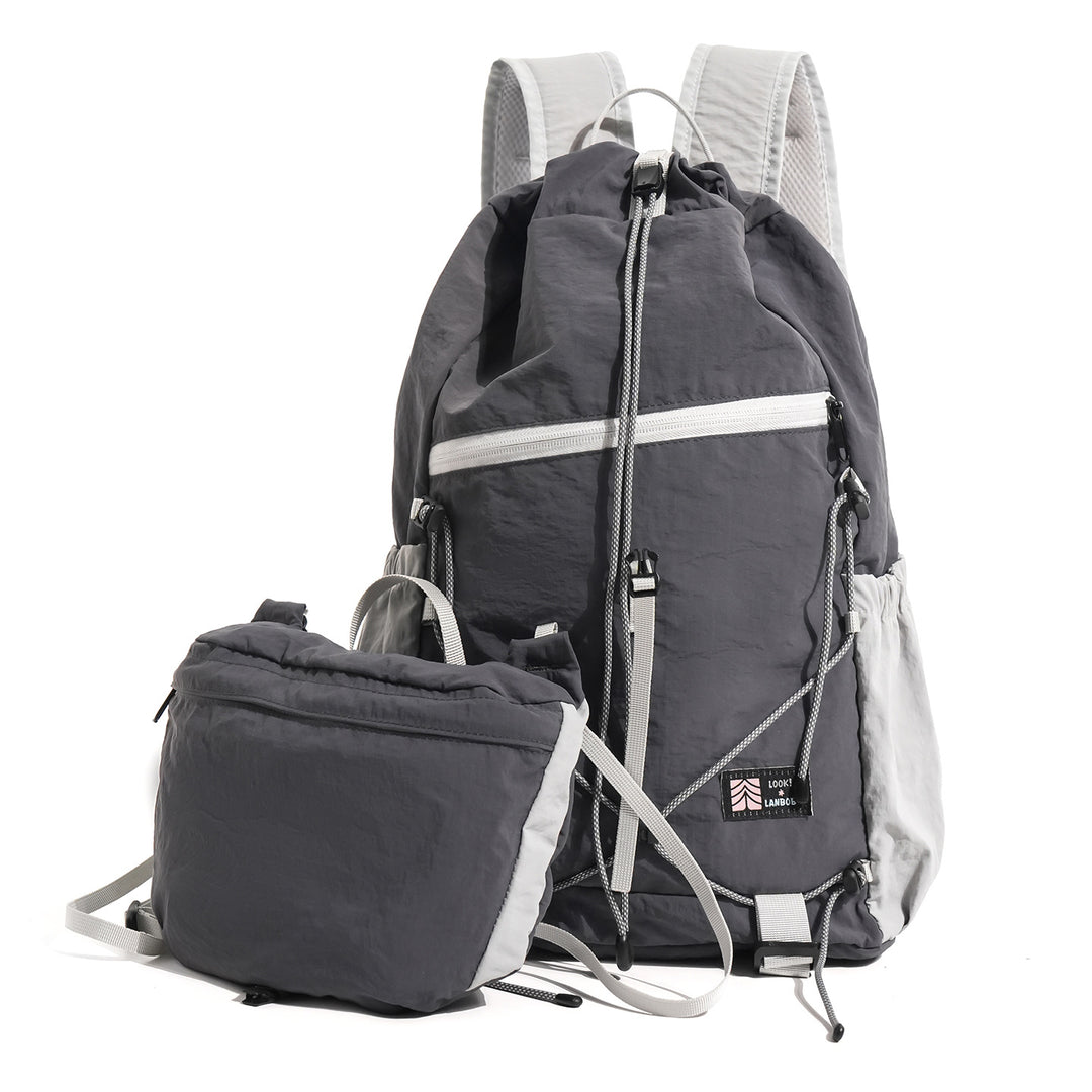 Lightweight Multi-Pocket Backpack with Detachable Pouch Kalsten