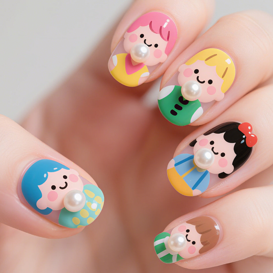 Playful Cartoon Character Nail Art Set Kalsten