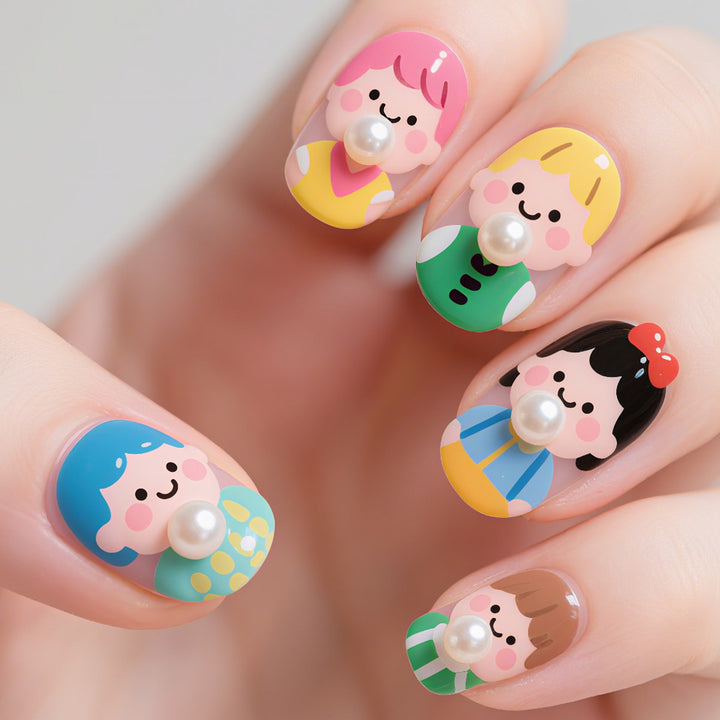 Playful Cartoon Character Nail Art Set Kalsten