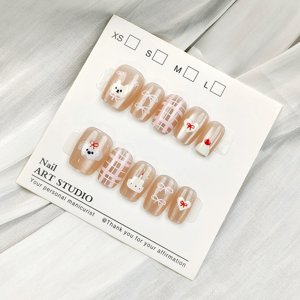 Glamorous Artificial Nails with Shimmering Design Kalsten