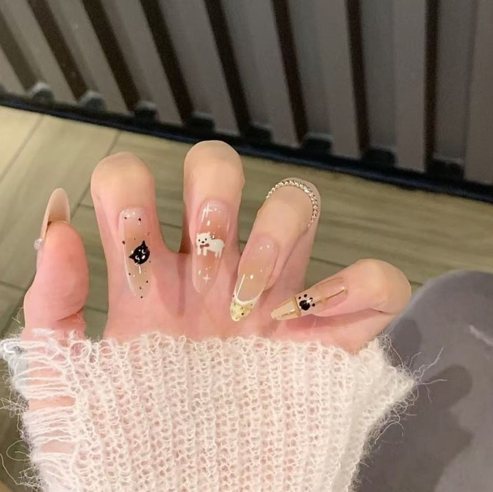 Artistic Cat and Dog Themed Nail Art Extensions Kalsten