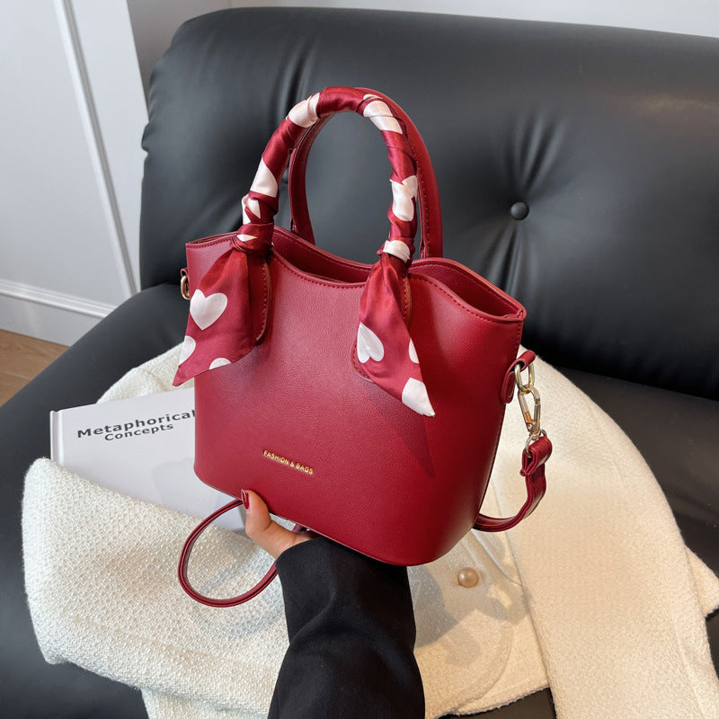Stylish Scarf-Embellished Handbag Kalsten