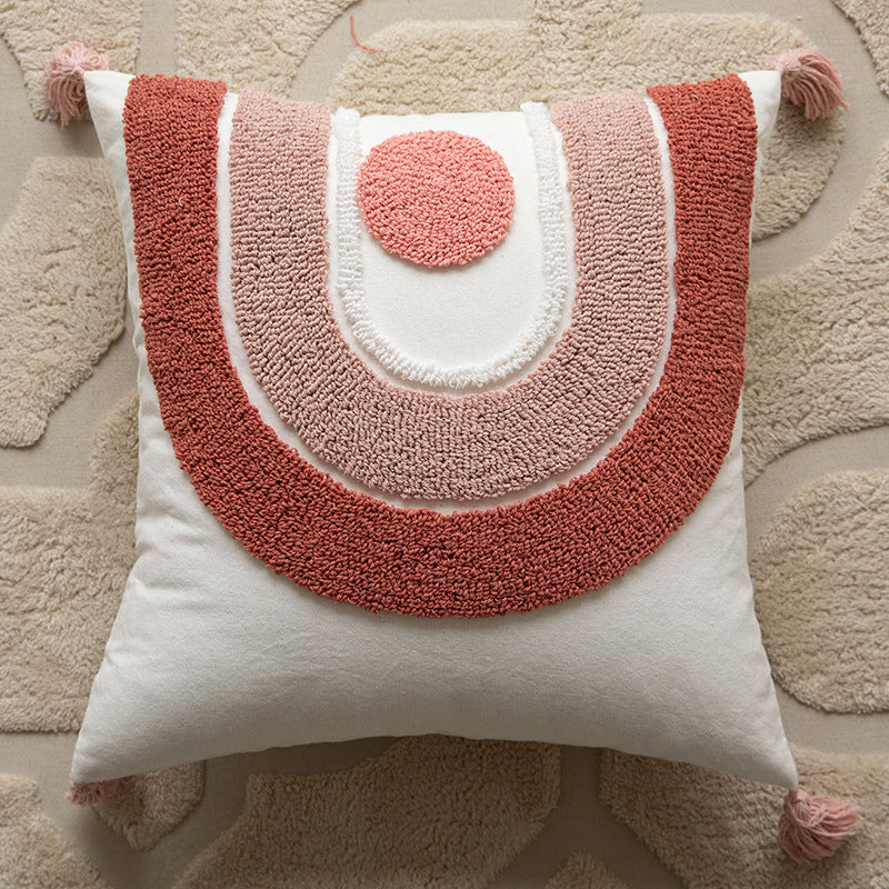 Structured Round Decorative Cushion