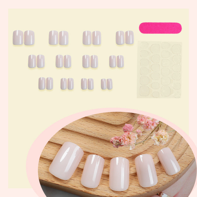 Elegant Press-On Nail Set with Stylish French Tip Design Kalsten
