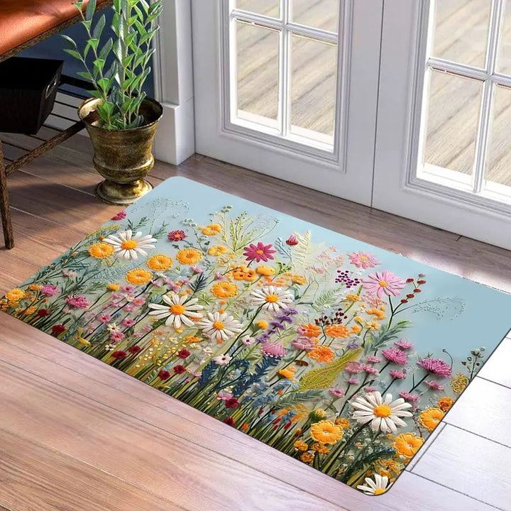 Floral Patterned Welcome Mat Kalsten