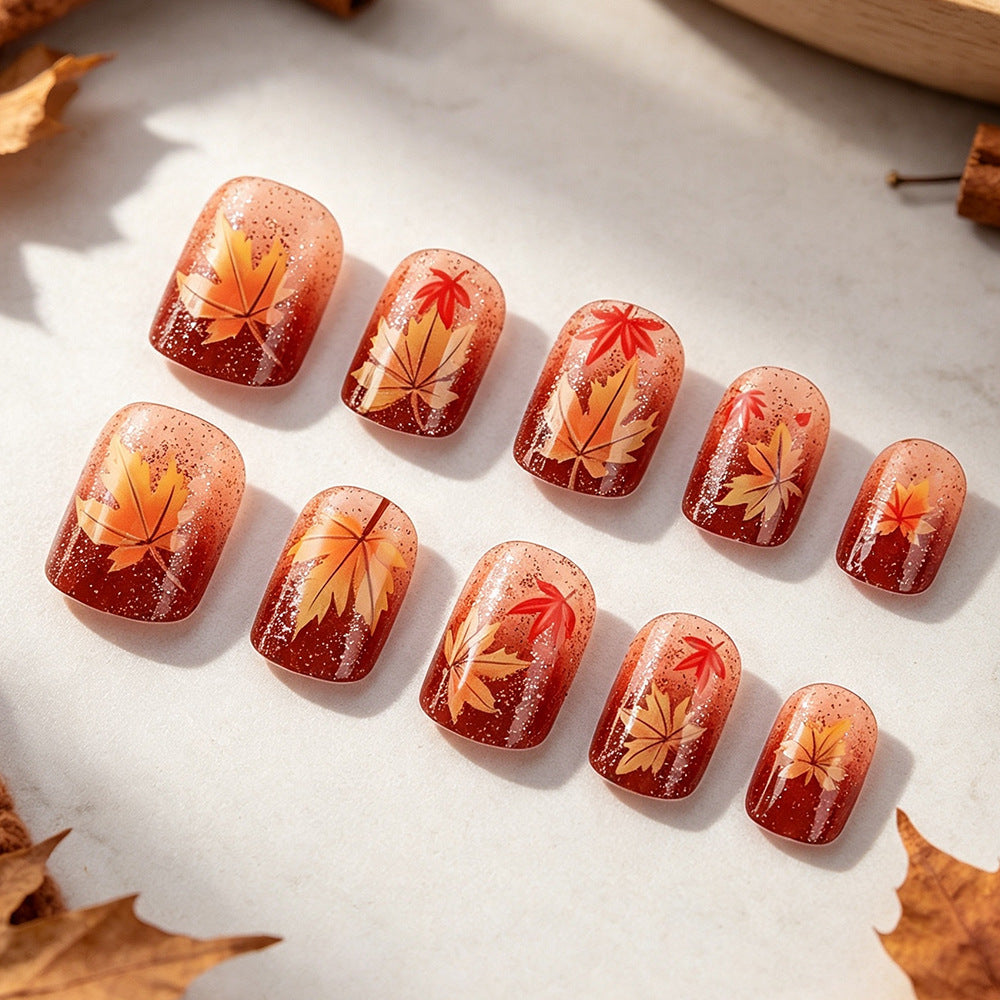 Autumn-Themed Gel Nail Art Kalsten
