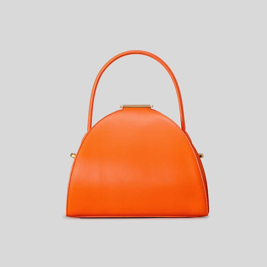 Structured Leather Satchel Bag