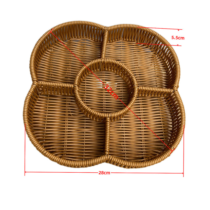 Ladies beef braided serving basket with three compartments Kalsten