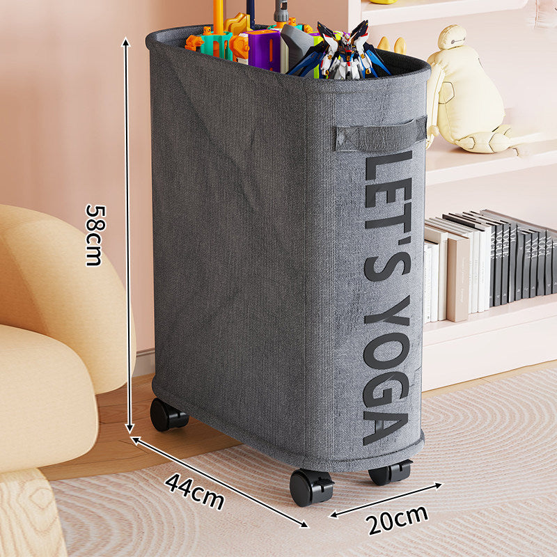 Tall Slim Rolling Fabric Laundry Hamper with Locking Casters