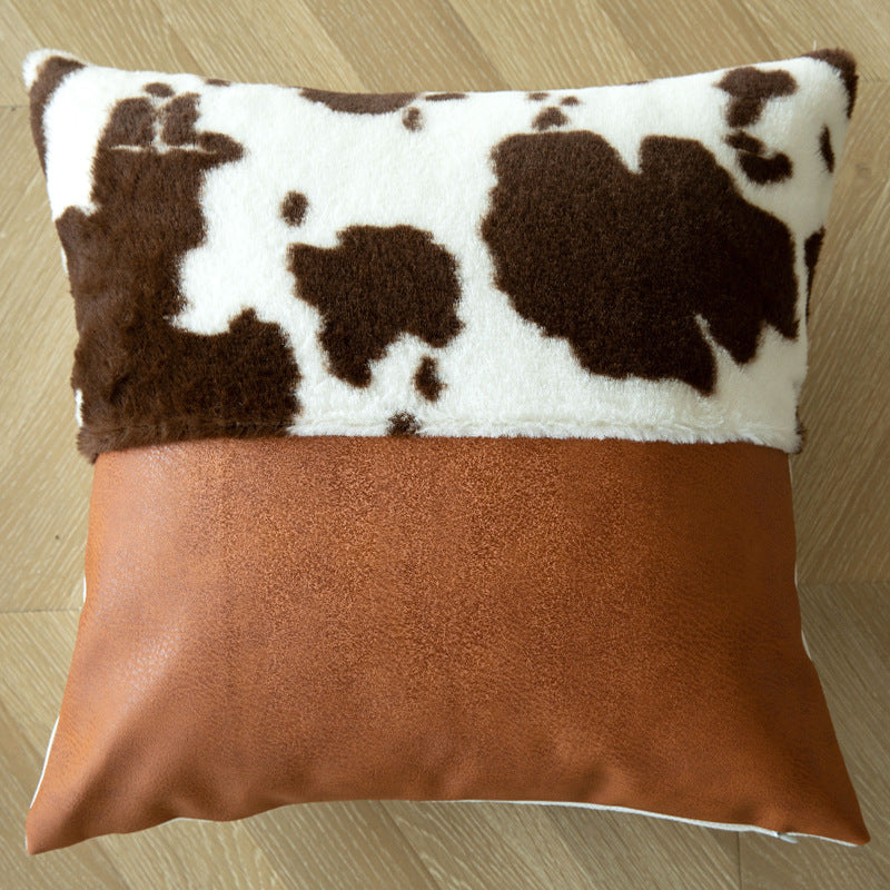 Artistic Cowhide Print Decorative Pillow