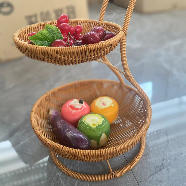 Multi-Tiered Wicker Fruit Display Kalsten