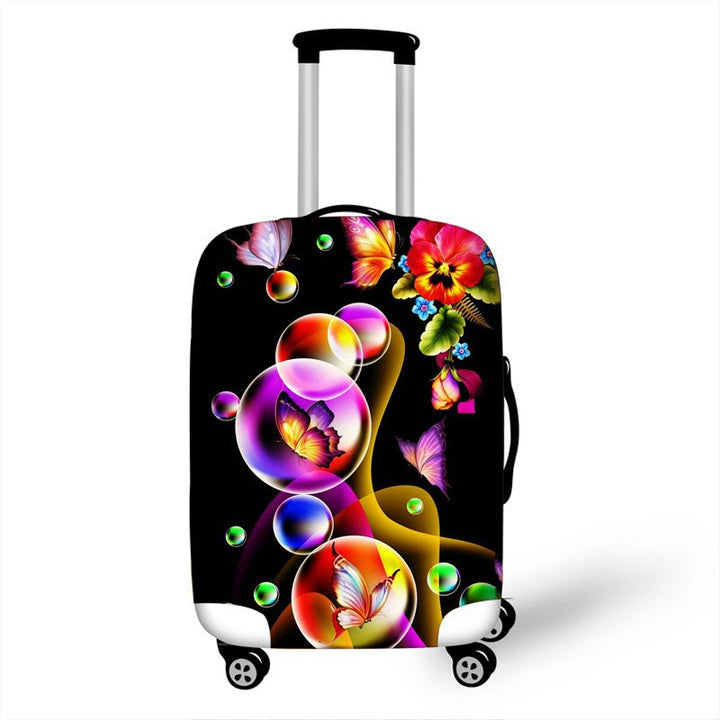 Women's hard shell travel suitcase with colorful flower and butterfly graphic Kalsten