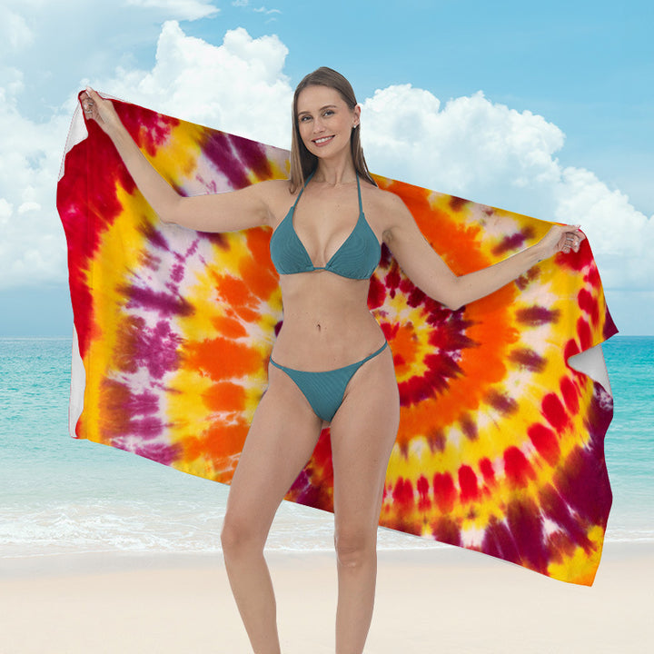 Beach towel with vibrant tropical plant motif Kalsten