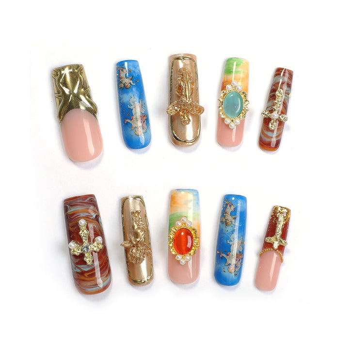 Creative nail art set with luxurious 3D decorations and elegant designs Kalsten