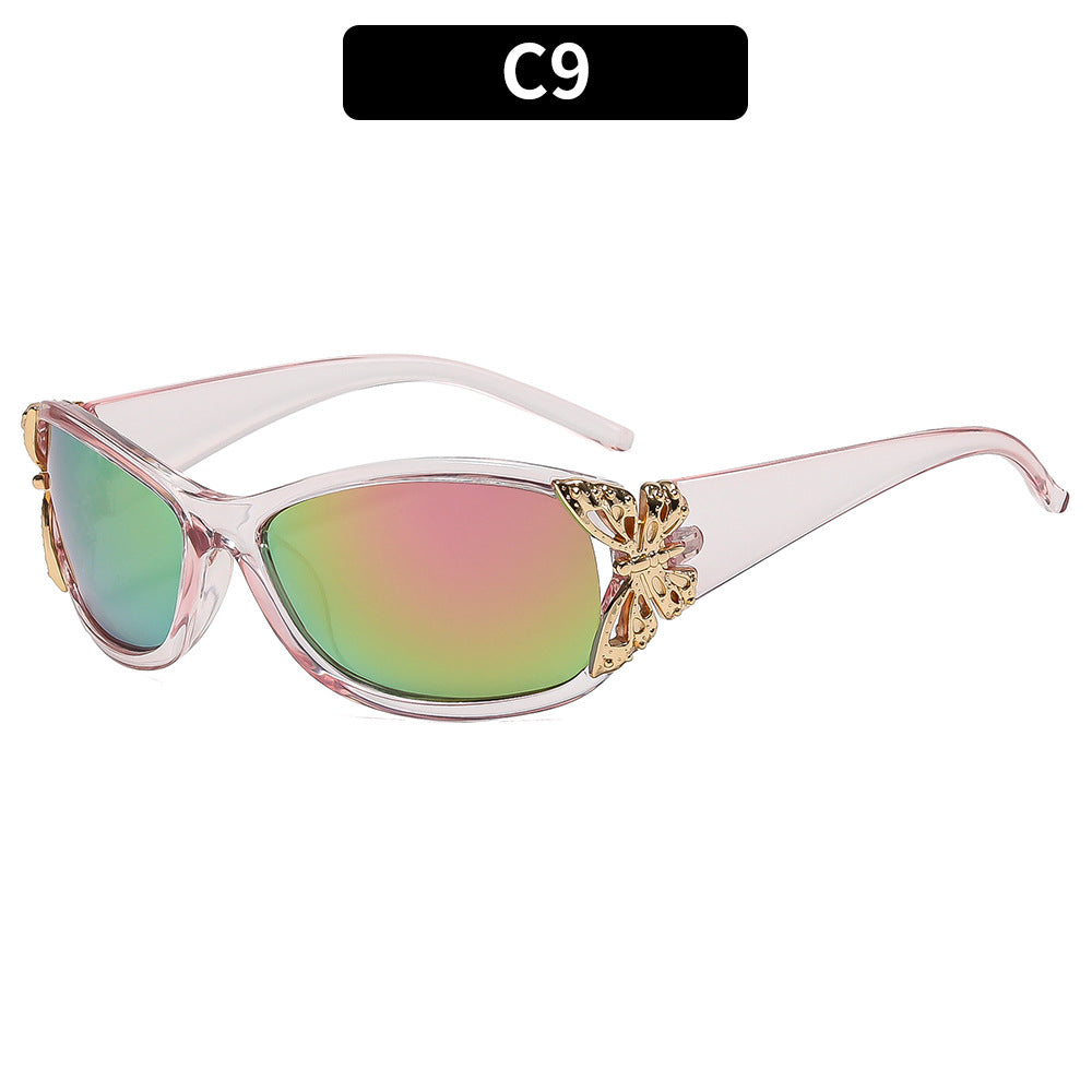 Butterfly-Accent Cat-Eye Sunglasses
