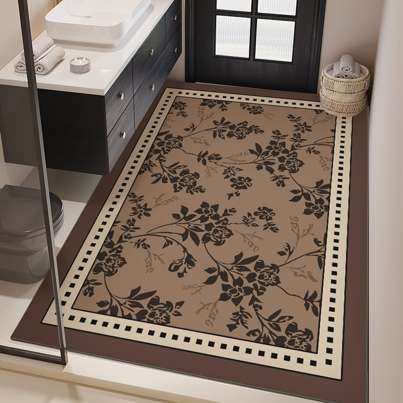 Floral Design Bathroom Mat