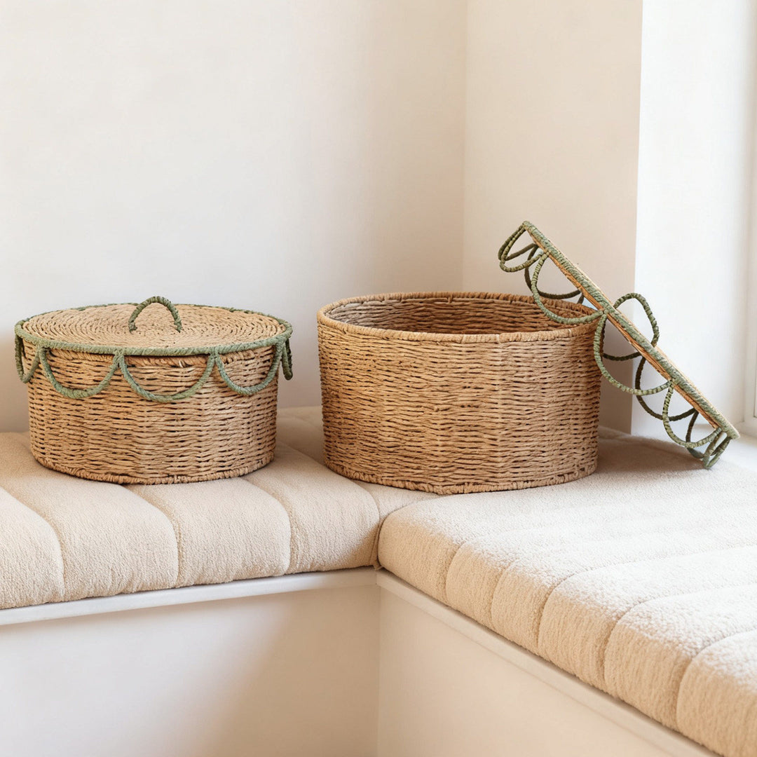 Handcrafted Vintage-Style Storage Basket Kalsten