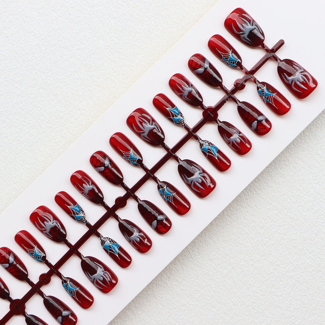 Thematic Spider-Man Inspired Press-On Nail Art Set Kalsten
