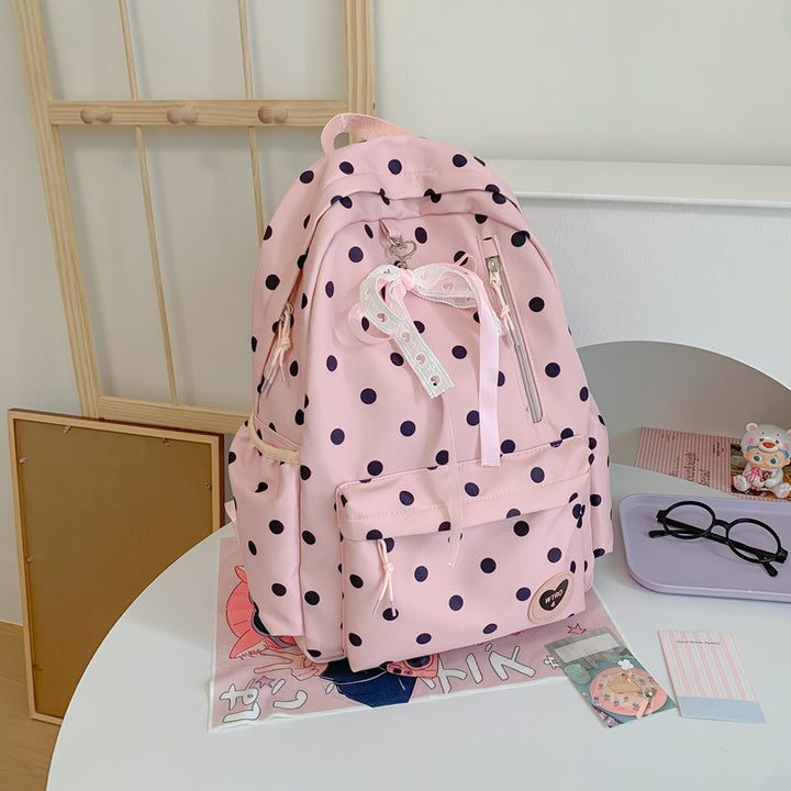 Polka Dot Patterned School Backpack