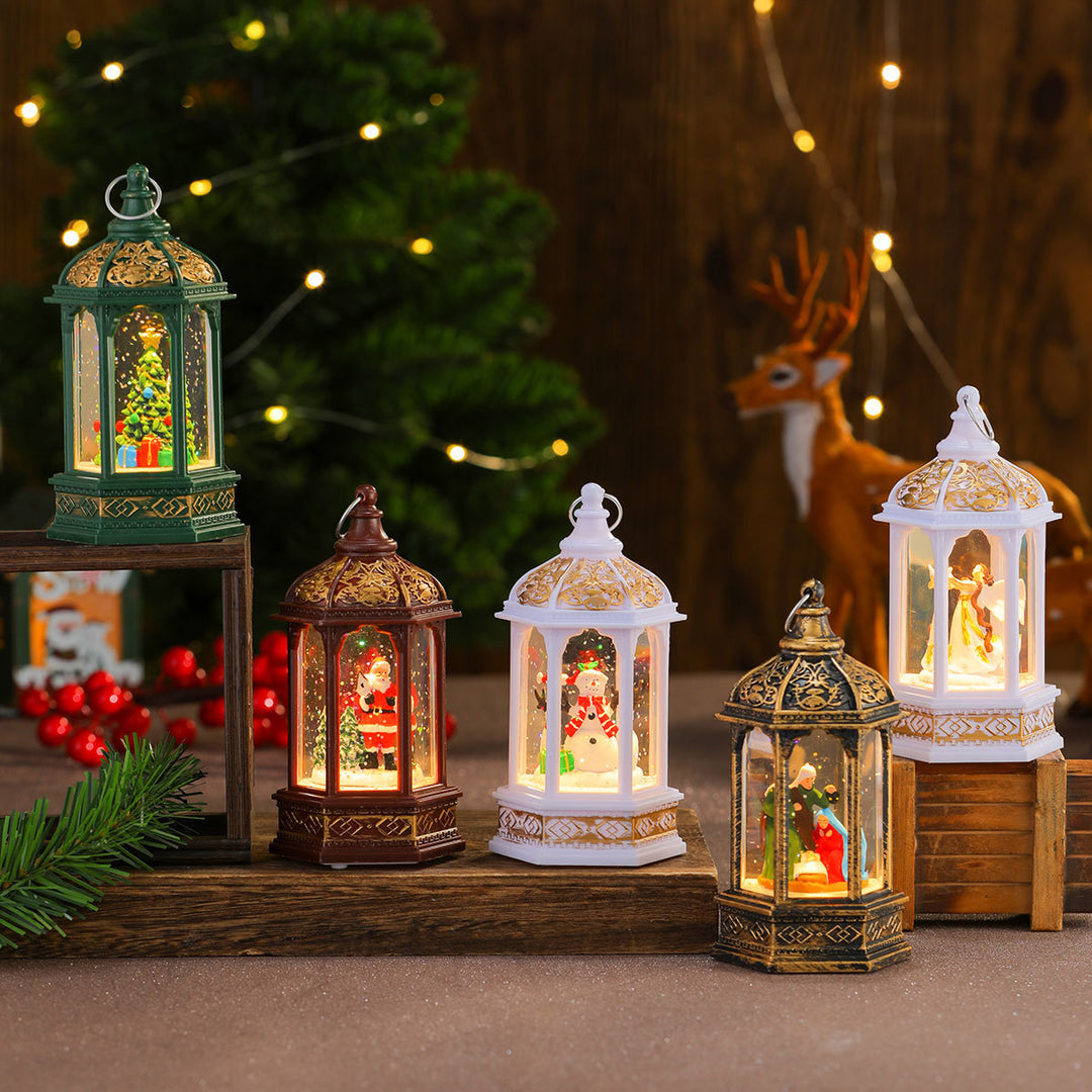 Decorative LED Lantern with Christmas Figurine Kalsten