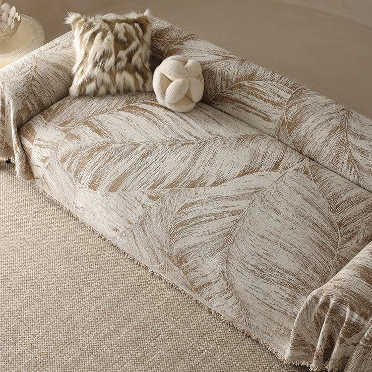 Artistic Leaf Pattern Throw Blanket
